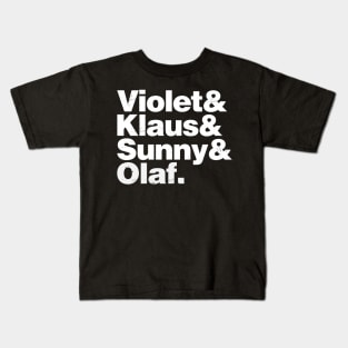 Violet, Klaus, Sunny, Olaf (Alternate) Kids T-Shirt